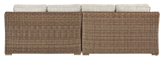 Beachcroft - Beige - RAF/LAF Loveseat w/Cush (Set of 2) - Hornell Furniture Outlet