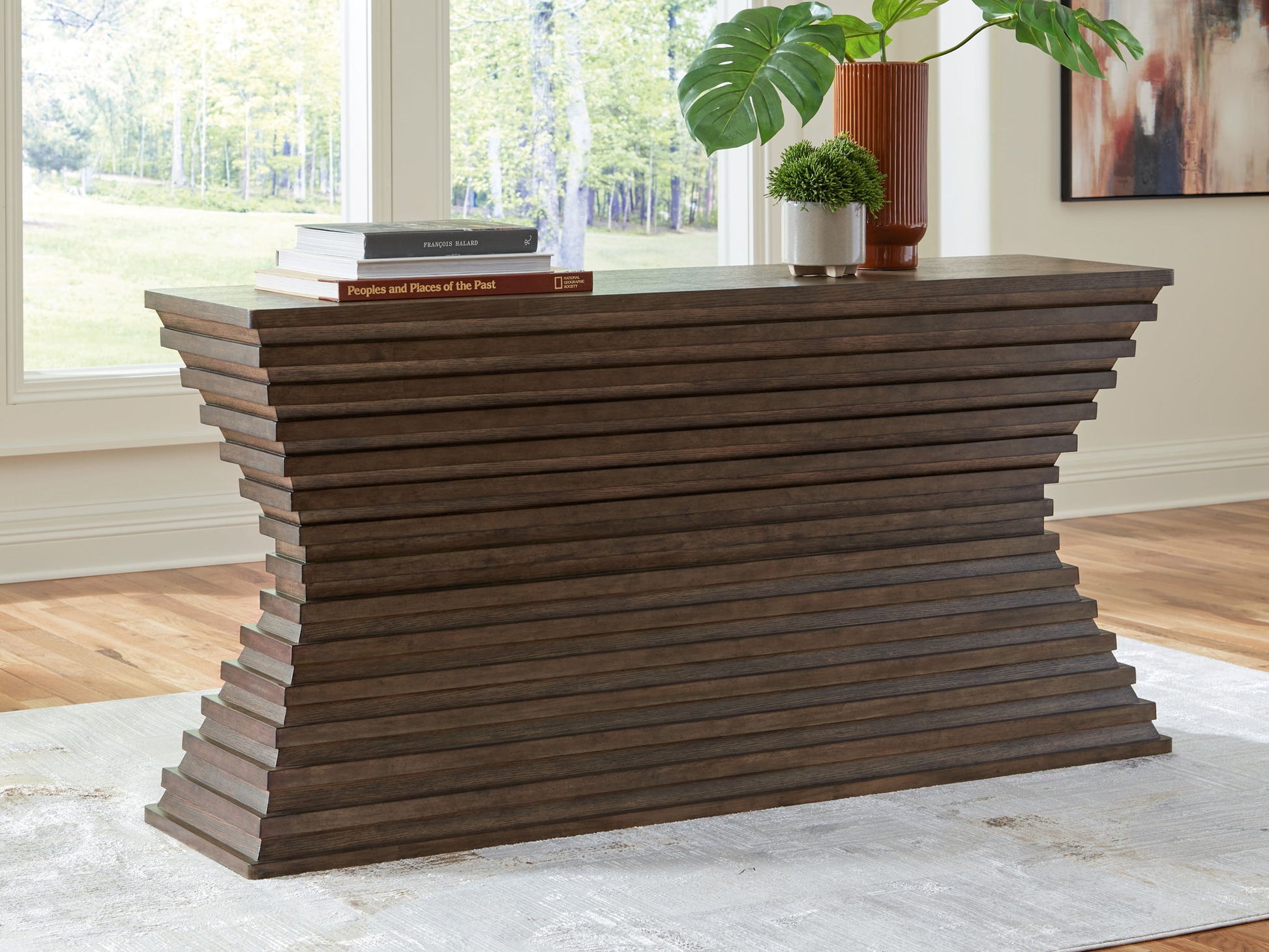 Hannodream - Warm Brown - Sofa Table - Hornell Furniture Outlet