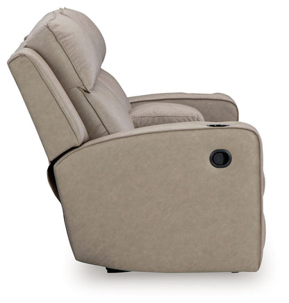 Lavenhorne - Pebble - Dbl Rec Loveseat W/Console - Hornell Furniture Outlet