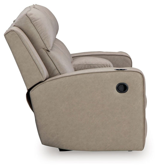 Lavenhorne - Pebble - Dbl Rec Loveseat W/Console - Hornell Furniture Outlet