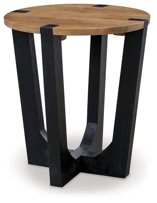 Hanneforth - Brown - Round End Table - Hornell Furniture Outlet