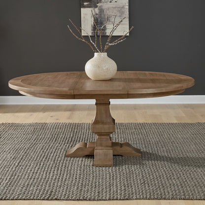 Haven Hills - Pedestal Table - Camel Beige - Hornell Furniture Outlet
