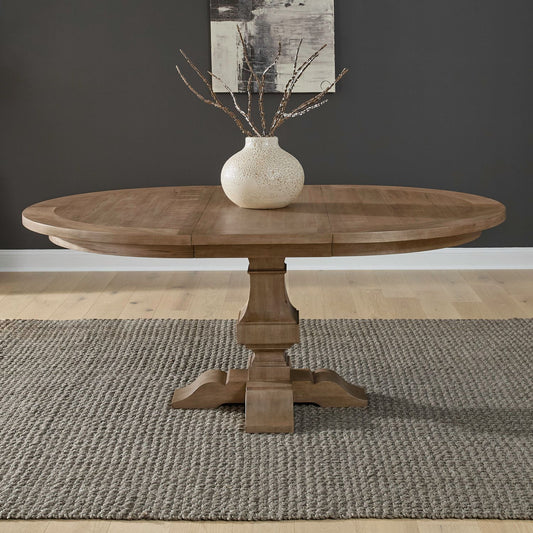 Haven Hills - Pedestal Table - Camel Beige - Hornell Furniture Outlet