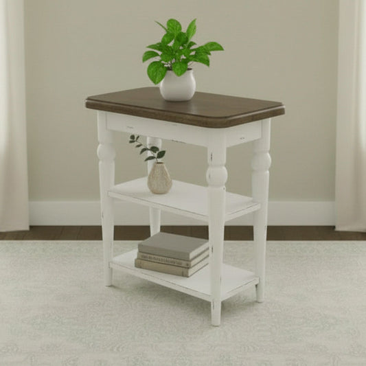 Turnberry Park - Chairside Table - Washed White - Hornell Furniture Outlet