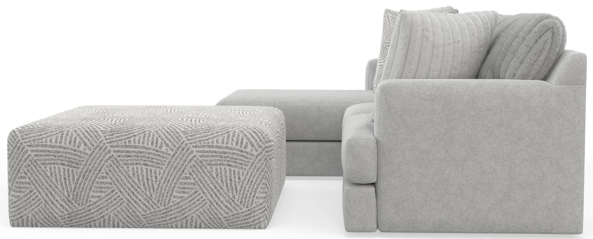 Logan - Upholstered Sectional With Comfort Coil Seating - 46" Cocktail Ottoman And Accent Pillows Included - Hornell Furniture Outlet