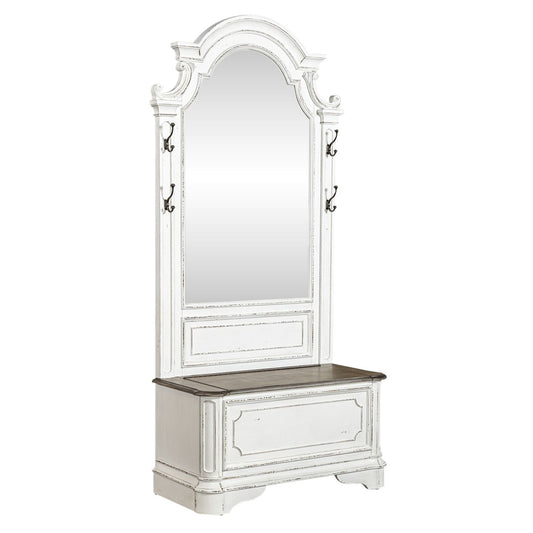 Magnolia Manor - 2 Piece Hall Tree - White - Hornell Furniture Outlet