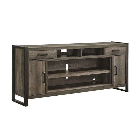 Fireplace TV Consoles - 78" Fireplace TV Console FTS - Brown - Hornell Furniture Outlet