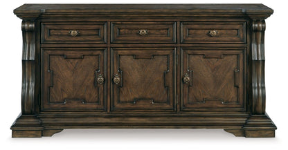 Maylee - Dark Brown - Dining Room Buffet - Hornell Furniture Outlet