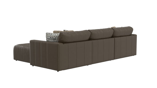 Siena - 4 Piece Modular Sectional With Cuddler Seat Cushions And Included Accent Pillows - Chocolate - Hornell Furniture Outlet