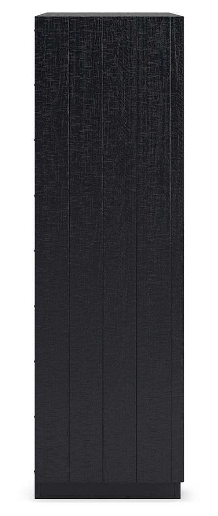 Londer - Black - Five Drawer Chest - Hornell Furniture Outlet