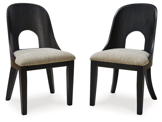 Rowanbeck - Gray / Black - Dining Upholstered Side Chair (Set of 2) - Hornell Furniture Outlet