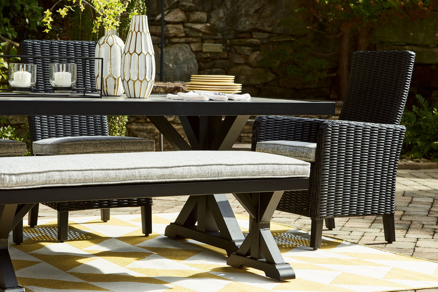 Beachcroft - Rect Dining Table W/Umb Opt - Hornell Furniture Outlet
