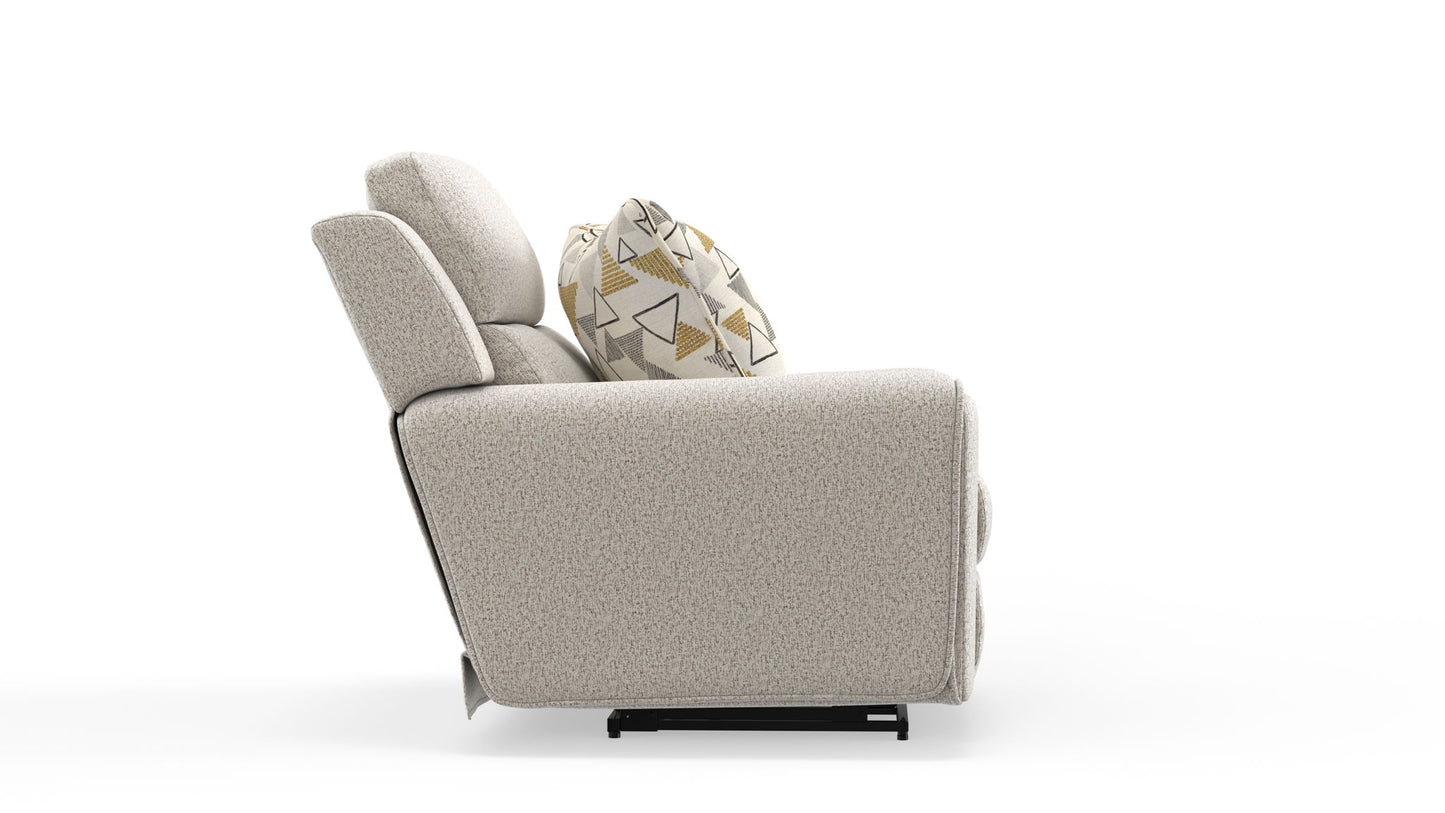 Micah - Power Headrest Power Deep Seat Lay Flat Recliner - Oatmeal - Hornell Furniture Outlet