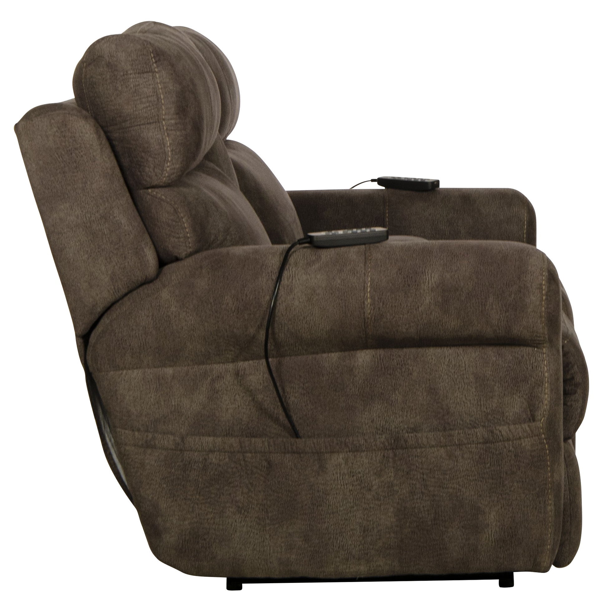 Tranquility - Power Headrest Power Lay Flat Reclining Cons Loveseat With CR3 Heat / Massage / Lumbar - Pewter - Hornell Furniture Outlet