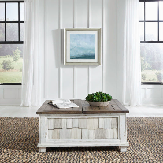River Place - Lift Top Storage Cocktail Table - White - Hornell Furniture Outlet