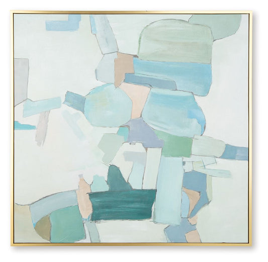 Wynburn - White / Blue / Green - Wall Art - Hornell Furniture Outlet