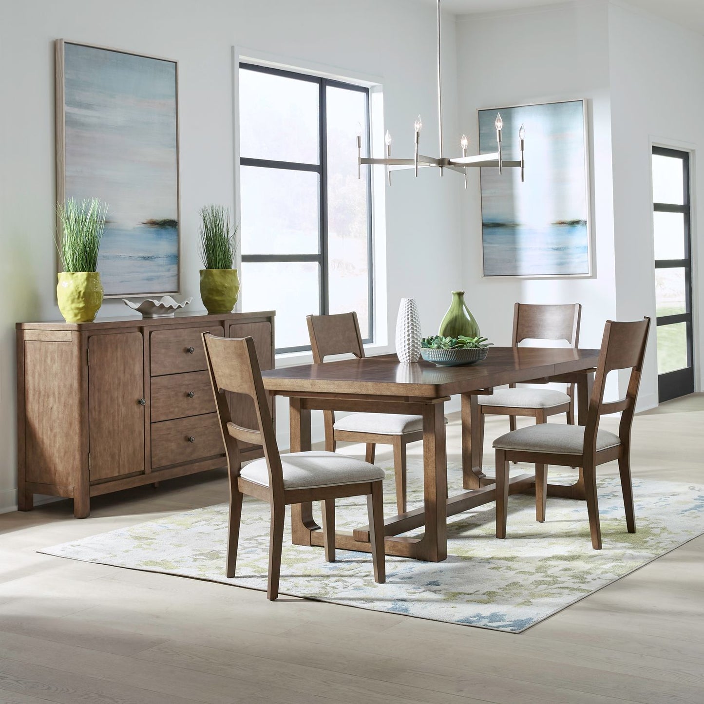 Harmony - Trestle Table Set - Hornell Furniture Outlet