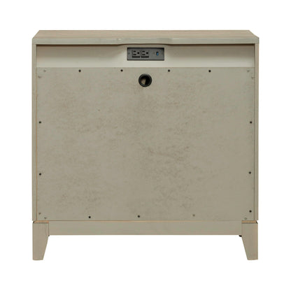 Brentwood - 3 Drawer Nightstand With Charging Station - Sandstone - Hornell Furniture Outlet