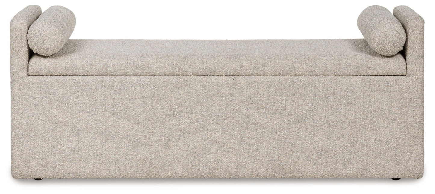 Galliden - Beige - Large Upholstered Dining Room Bench - Hornell Furniture Outlet