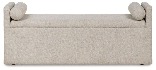 Galliden - Beige - Large Upholstered Dining Room Bench - Hornell Furniture Outlet