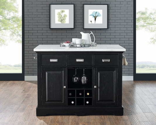 Aspen - Kitchen Island - Black - Hornell Furniture Outlet