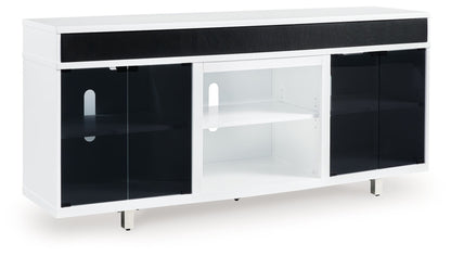 Gardoni - White / Black - XL TV Stand With Fireplace Option - Hornell Furniture Outlet