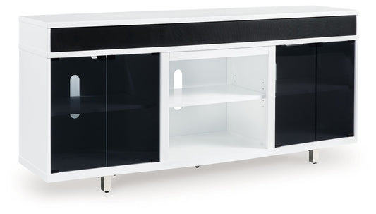 Gardoni - White / Black - XL TV Stand With Fireplace Option - Hornell Furniture Outlet