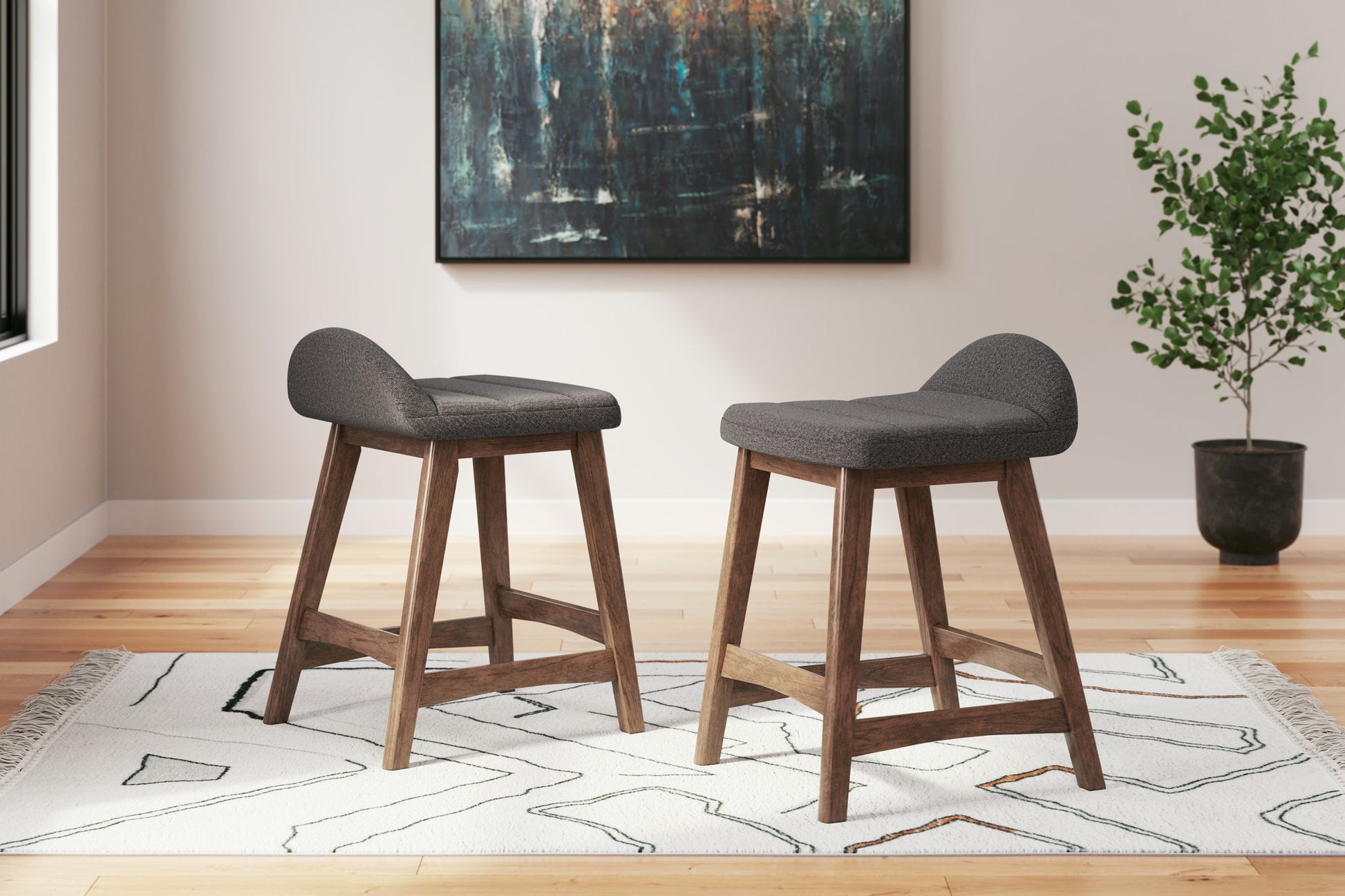 Lyncott - Upholstered Barstool (Set of 2) - Hornell Furniture Outlet