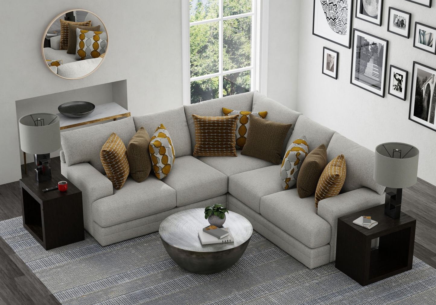 Tori - Sectional With Comfort Coil Seating And Accent Pillows Included - Hornell Furniture Outlet