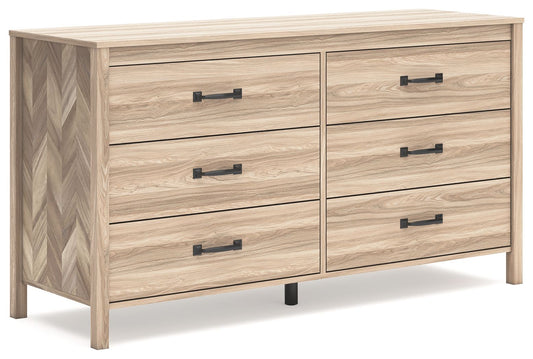 Battelle - Tan - Six Drawer Dresser - Hornell Furniture Outlet