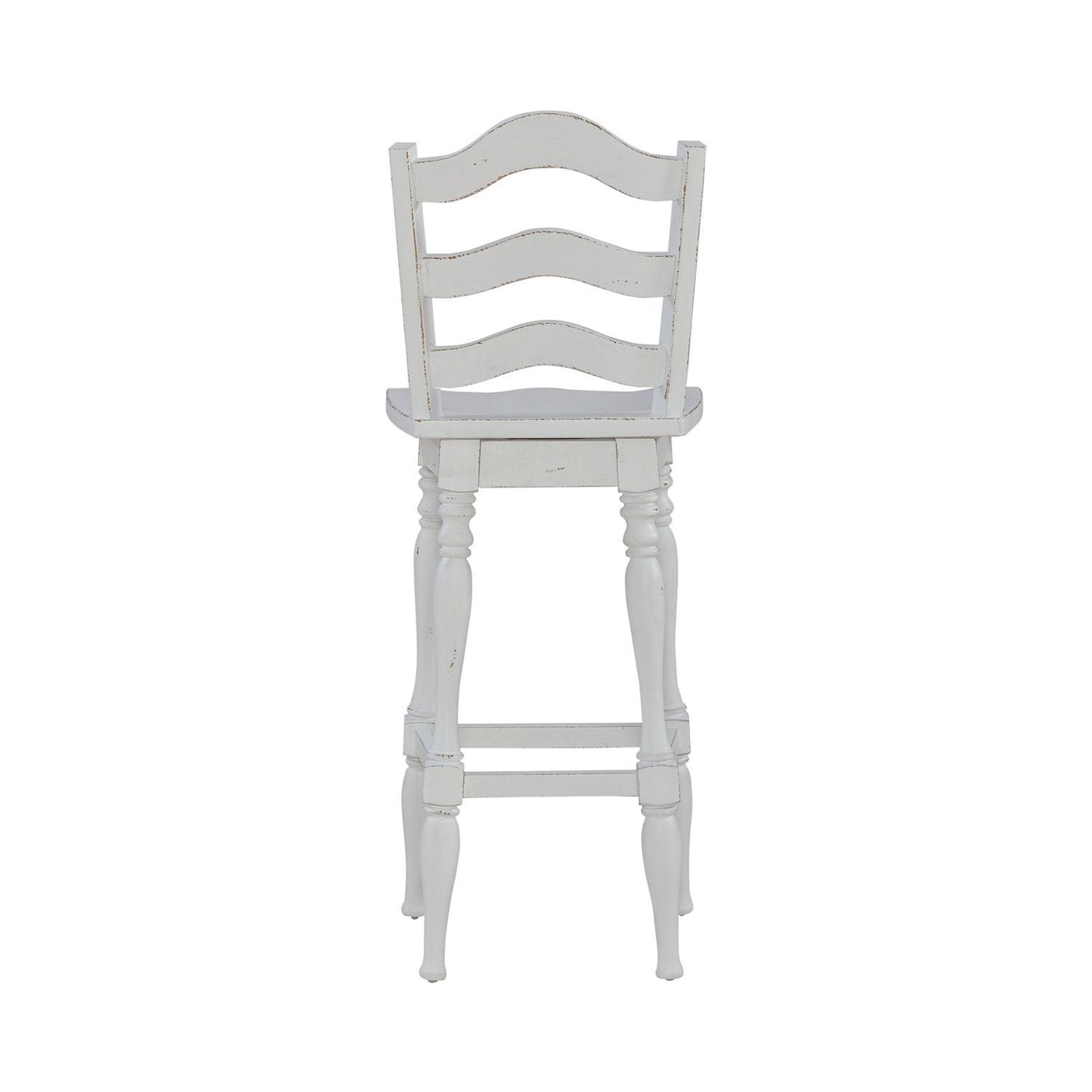 Magnolia Manor - Ladderback Swivel Bar Stool - White - Hornell Furniture Outlet