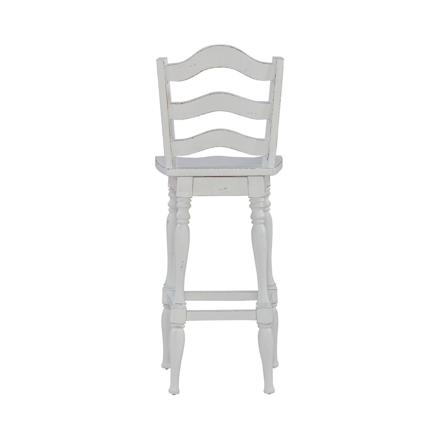 Magnolia Manor - Ladderback Swivel Bar Stool - White - Hornell Furniture Outlet