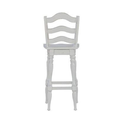 Magnolia Manor - Ladderback Swivel Bar Stool - White - Hornell Furniture Outlet