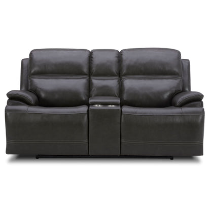 Bentley - Loveseat With Console P2 & ZG - Graphite - Hornell Furniture Outlet
