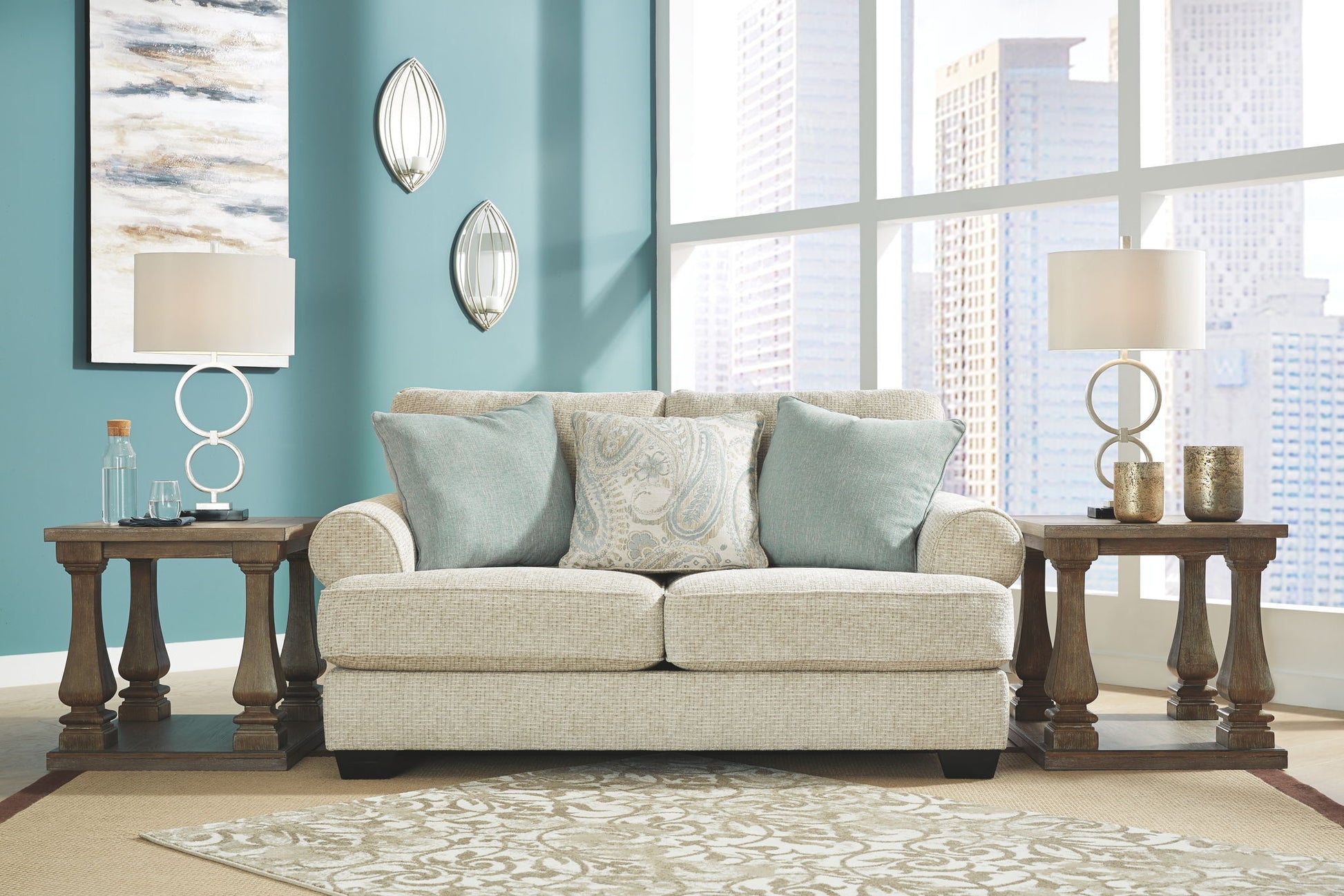 Monaghan - Sandstone - Loveseat - Hornell Furniture Outlet