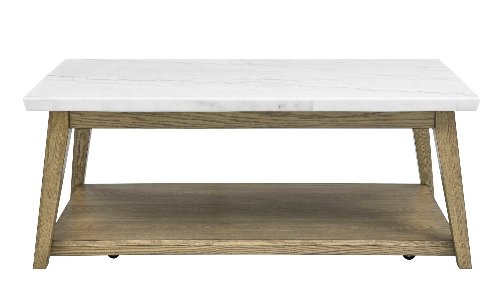Vida - Marble Top Coffee Table With Casters - Brown - Hornell Furniture Outlet