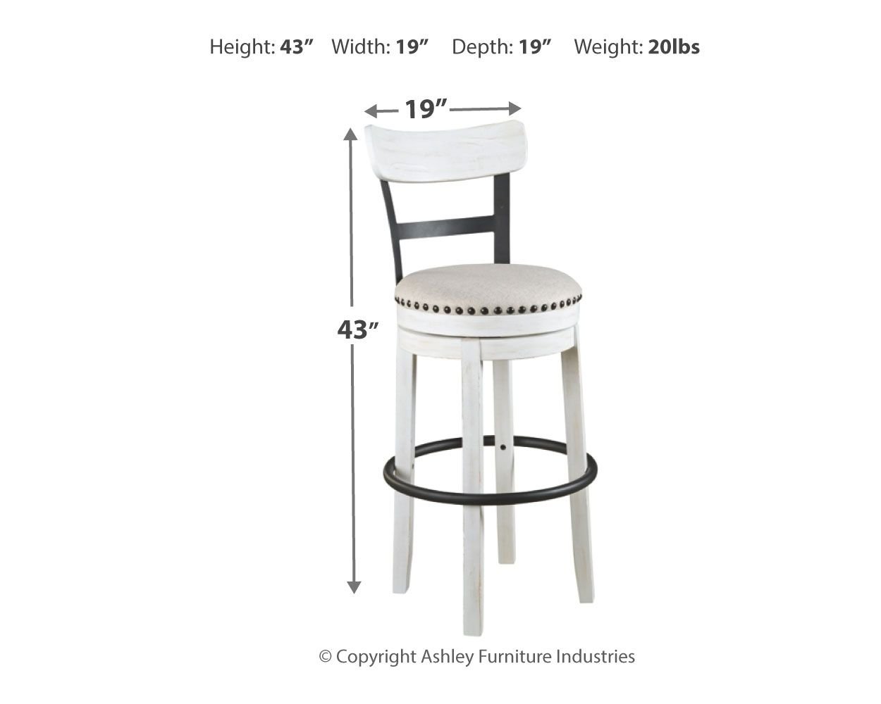 Valebeck - Tall Upholstered Swivel Barstool - Hornell Furniture Outlet