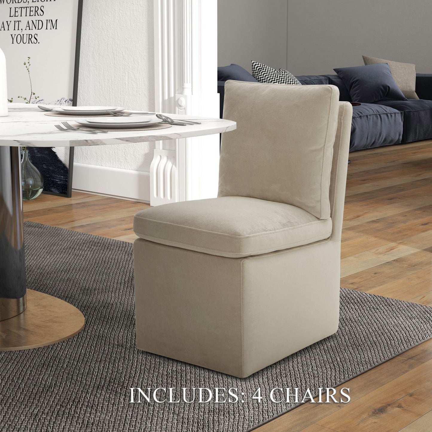 Accent Dining - Accent Dining Chairs With Casters (Set of 4) - Hornell Furniture Outlet
