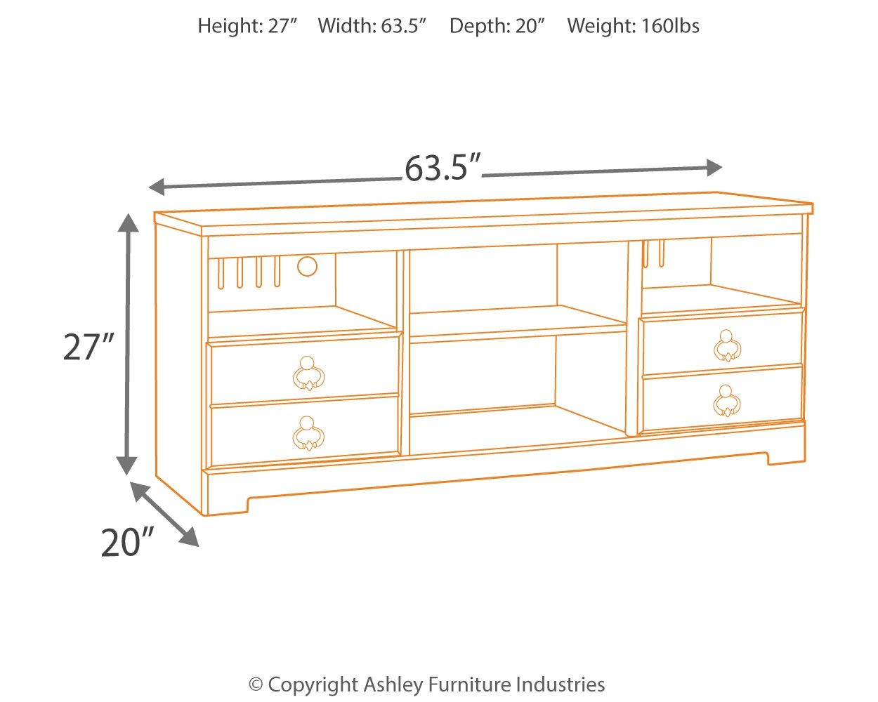 Willowton - TV Stand With Fireplace Option - Hornell Furniture Outlet