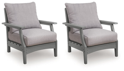 Cove Beach - Lounge Chair With Cushion (Set of 2) - Gray - Hornell Furniture Outlet
