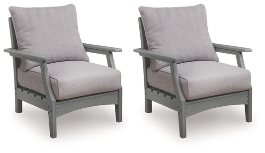 Cove Beach - Lounge Chair With Cushion (Set of 2) - Gray - Hornell Furniture Outlet