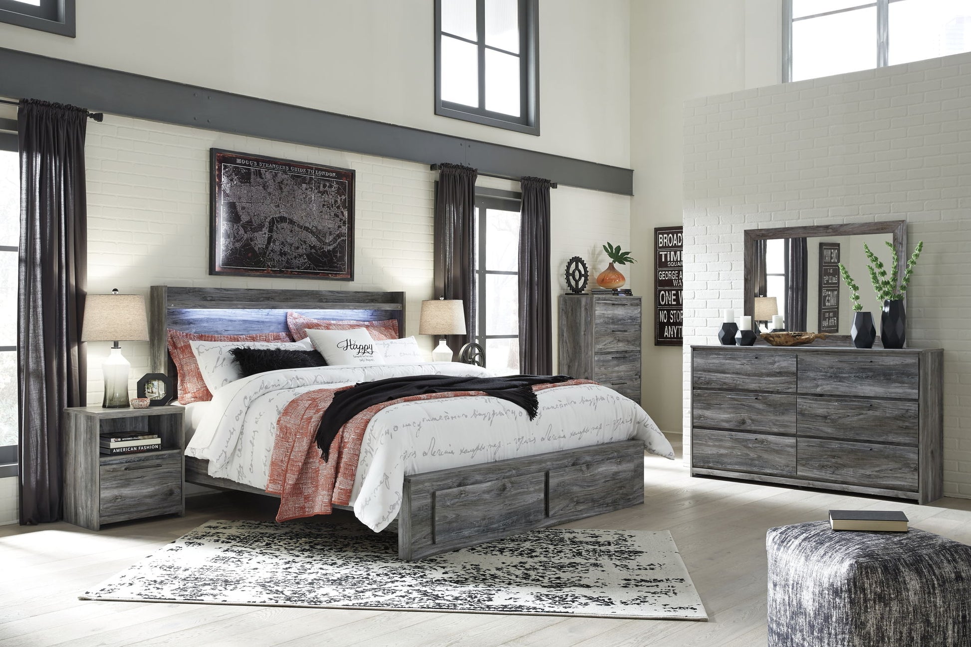 Baystorm - LED Panel Bed - Hornell Furniture Outlet
