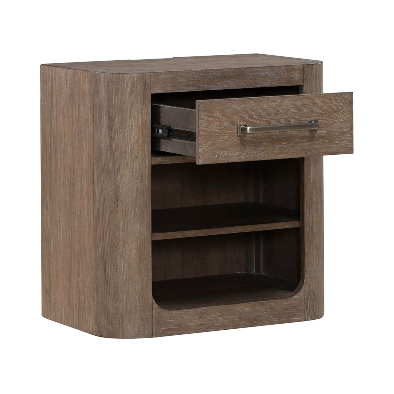 South Bend - Open Nightstand With Charging Station - Brown - Hornell Furniture Outlet