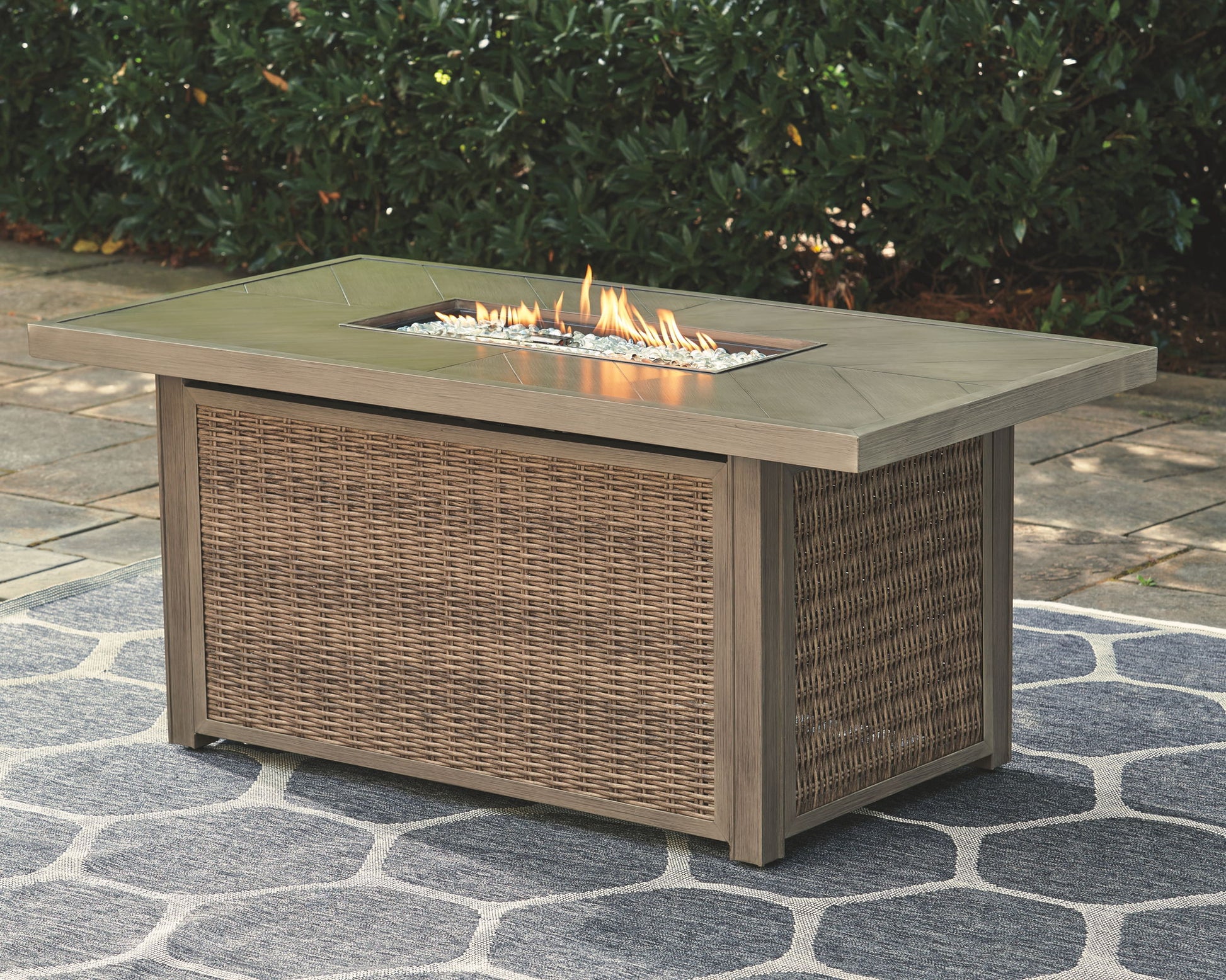 Beachcroft - Rectangular Fire Pit Table - Hornell Furniture Outlet