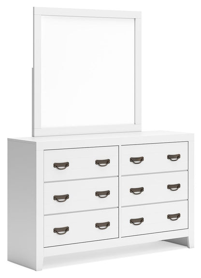 Binterglen - White - Dresser And Mirror - Hornell Furniture Outlet