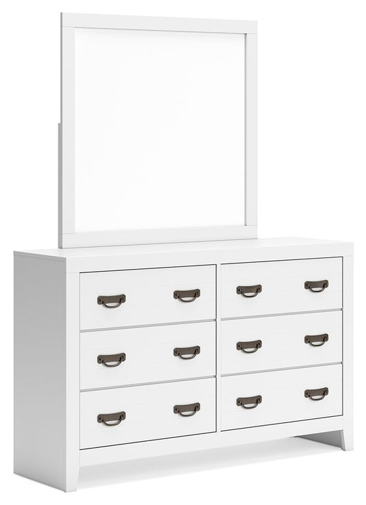 Binterglen - White - Dresser And Mirror - Hornell Furniture Outlet