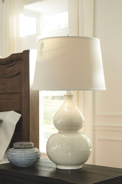 Saffi - Cream - Ceramic Table Lamp - Hornell Furniture Outlet