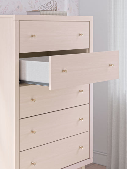 Wistenpine - Blush - Five Drawer Chest - Hornell Furniture Outlet