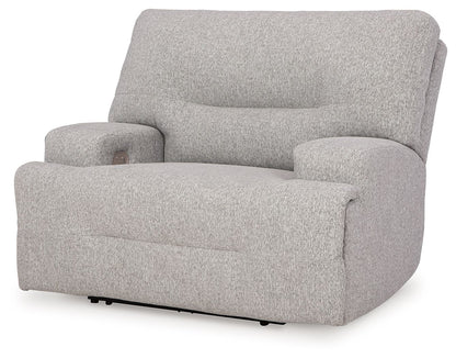 Acklen Place - Pewter - 4 Pc. - 3 - Piece Power Reclining Sectional Sofa With Raf Chaise, Wide Seat Power Recliner - Hornell Furniture Outlet