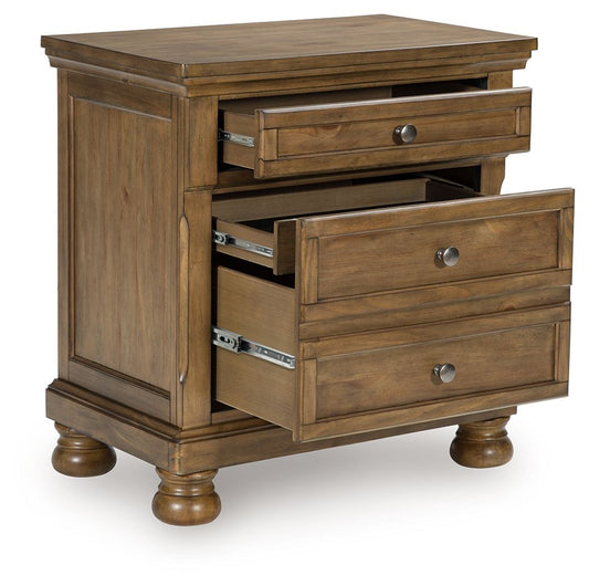 Feddinger - Medium Brown - Two Drawer Night Stand - Hornell Furniture Outlet